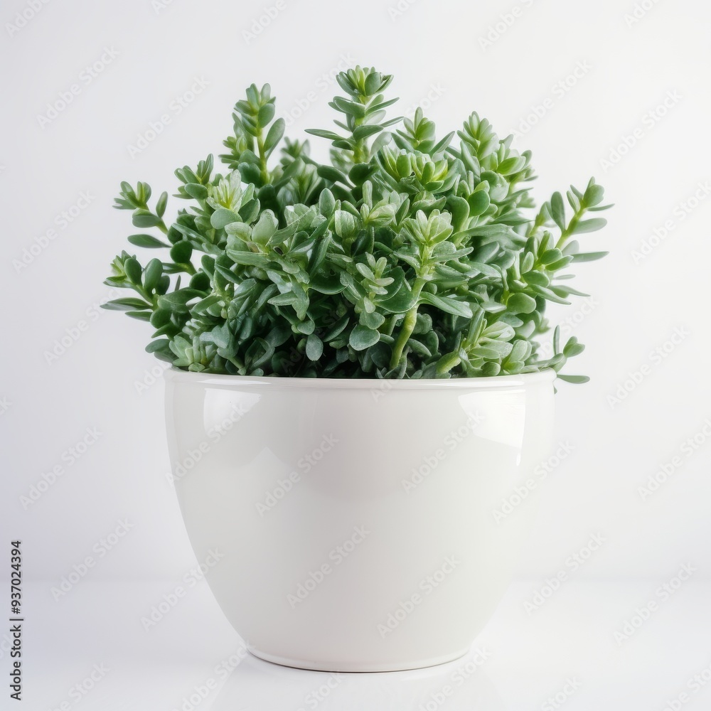 Elegant Succulent Plant in White Ceramic Pot - Ideal for Home Decor and Indoor Gardening