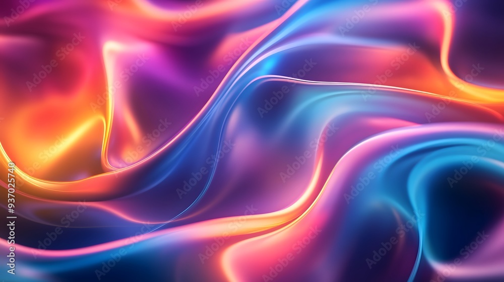 67. Bright, abstract curves of light in a spectrum of colors forming a dynamic 3D effect 67. Bright, abstract curves of light in a spectrum of colors forming a dynamic 3D effect