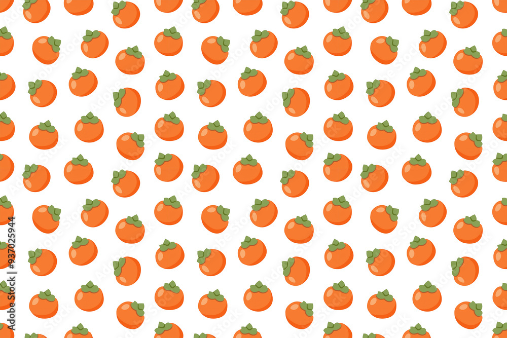 柿のシームレスパターン、背景透過