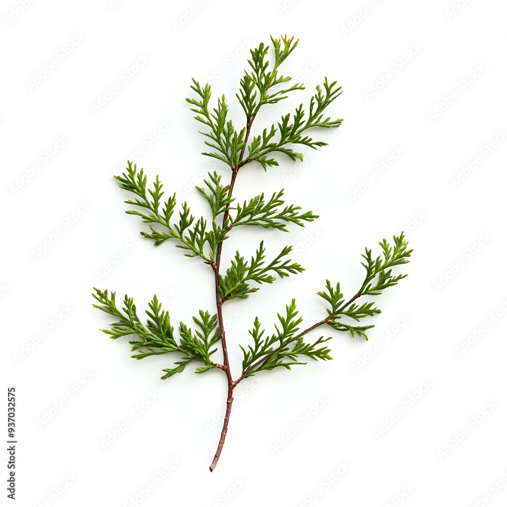 Photo of Hemlock Twig on White Background Photo of Hemlock Twig on White Background