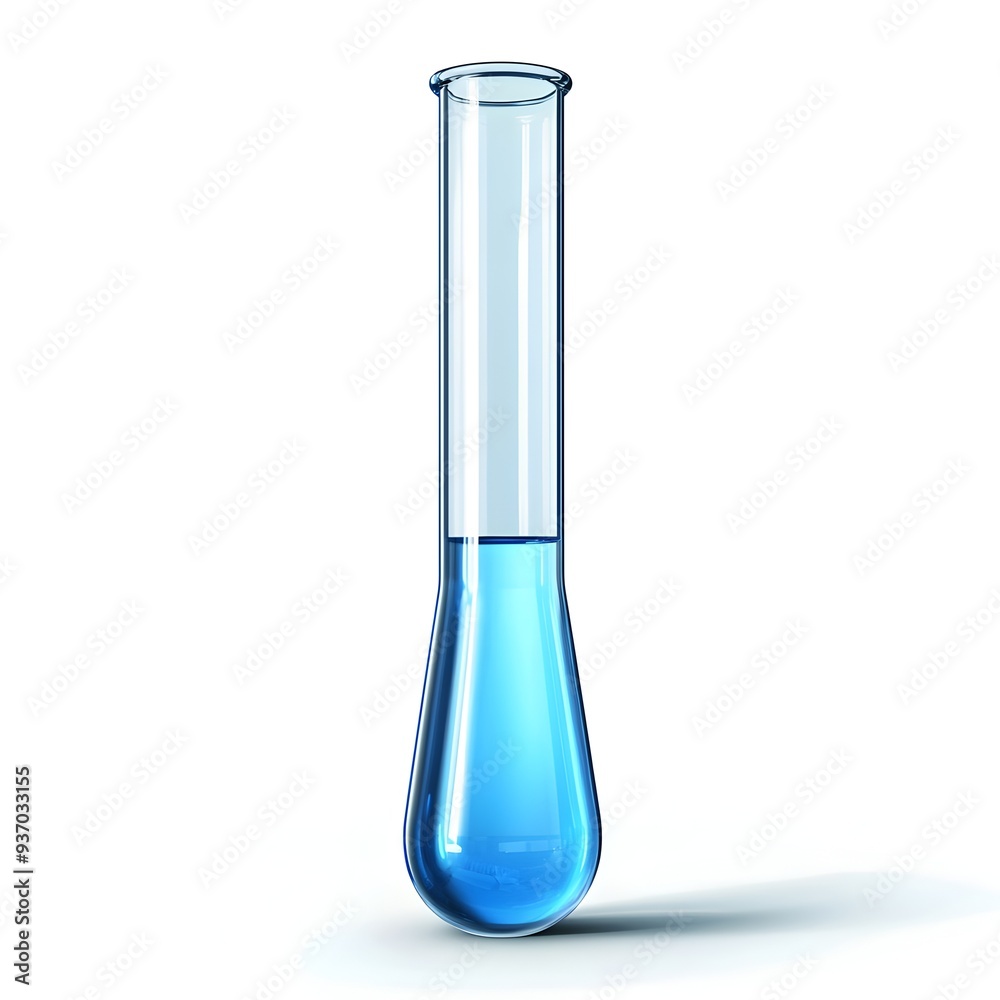 Photograph of a Glass Test Tube on White Background Photograph of a Glass Test Tube on White Background