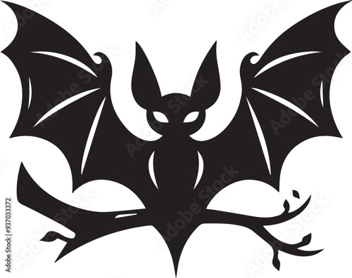 halloween bat vector, Halloween bat silhouette on white background, Halloween black bat icon,