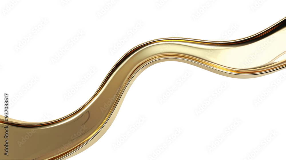 A smooth, flowing golden wave on a transparent background. A smooth, flowing golden wave on a transparent background.