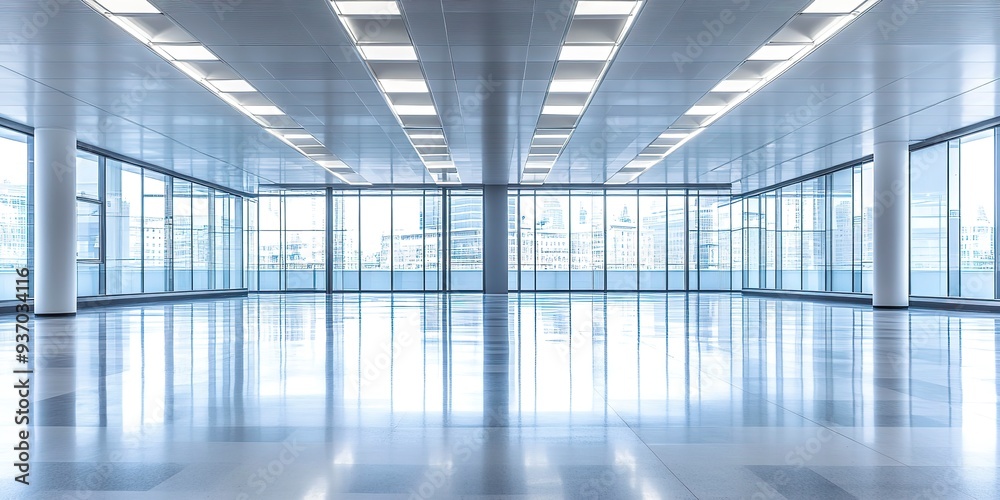 Modern office building with empty floor offering ample copy space image Modern office building with empty floor offering ample copy space image