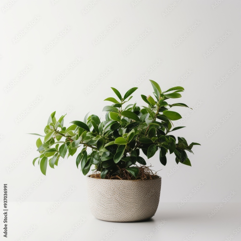 Modern Indoor Potted Plant on White Background — Perfect for Minimalist Interior Design and Home Decor Inspiration. Modern Indoor Potted Plant on White Background — Perfect for Minimalist Interior Design and Home Decor Inspiration.