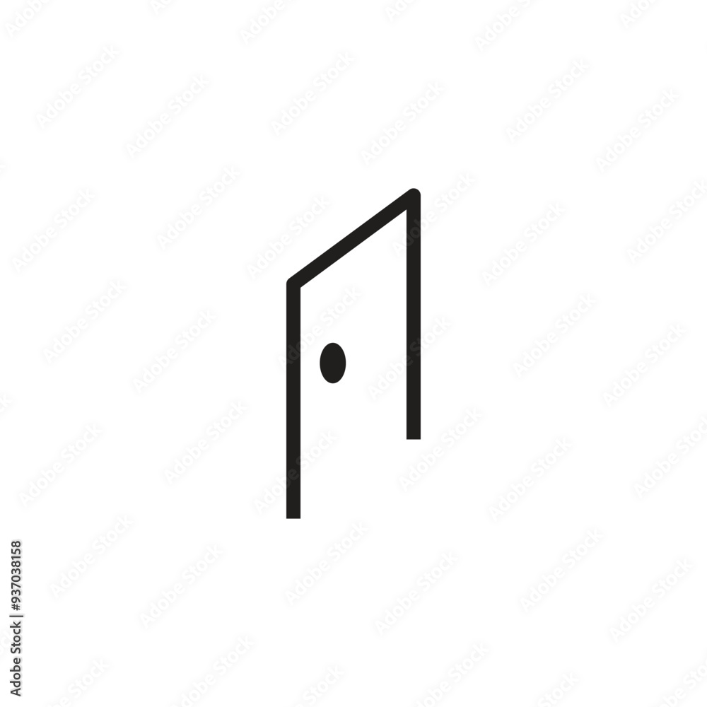 Logo door line thin stroke with blank background