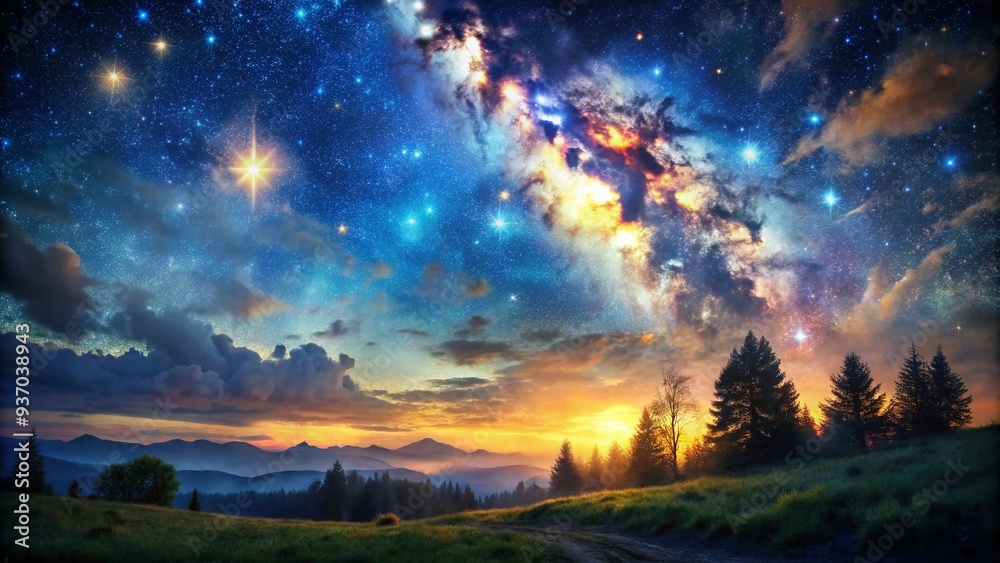 Fototapeta premium magical mystical starry night sky wonder