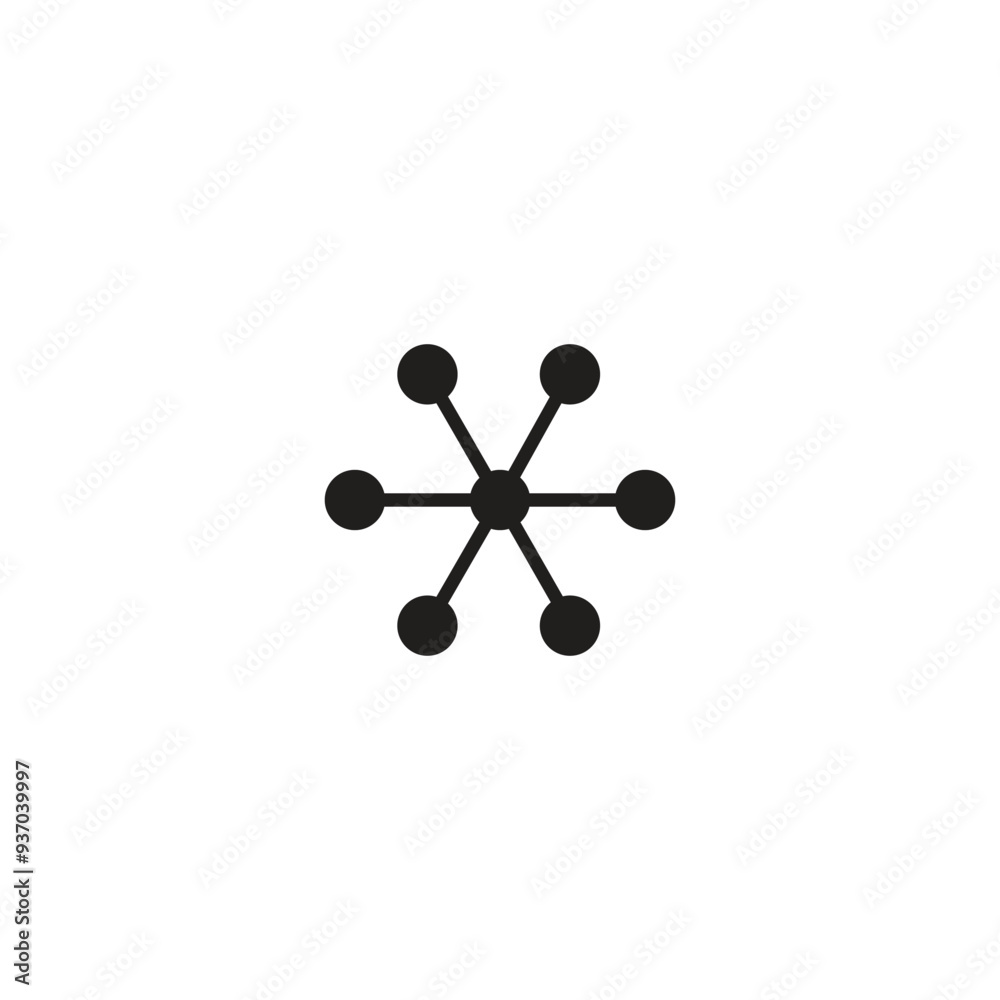 Logo hexagon network or neuron with blank background Logo hexagon network or neuron with blank background