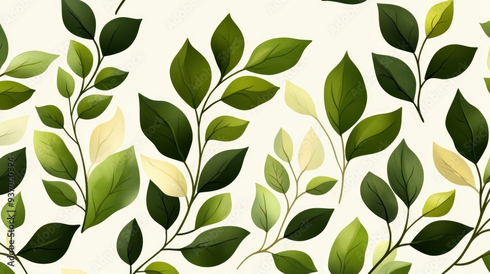 Seamless Green Leaf Pattern Seamless Green Leaf Pattern