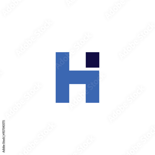 Free Download Logo letter H dot pixel square unique design with blank background - GFXLoad