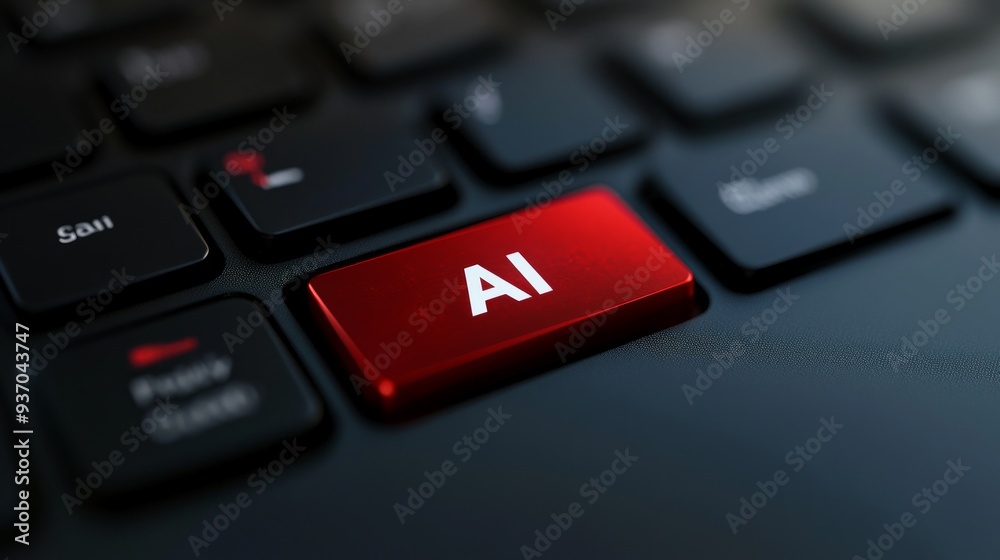 Artificial Intelligence (AI) Key on a Laptop Keyboard Artificial Intelligence (AI) Key on a Laptop Keyboard