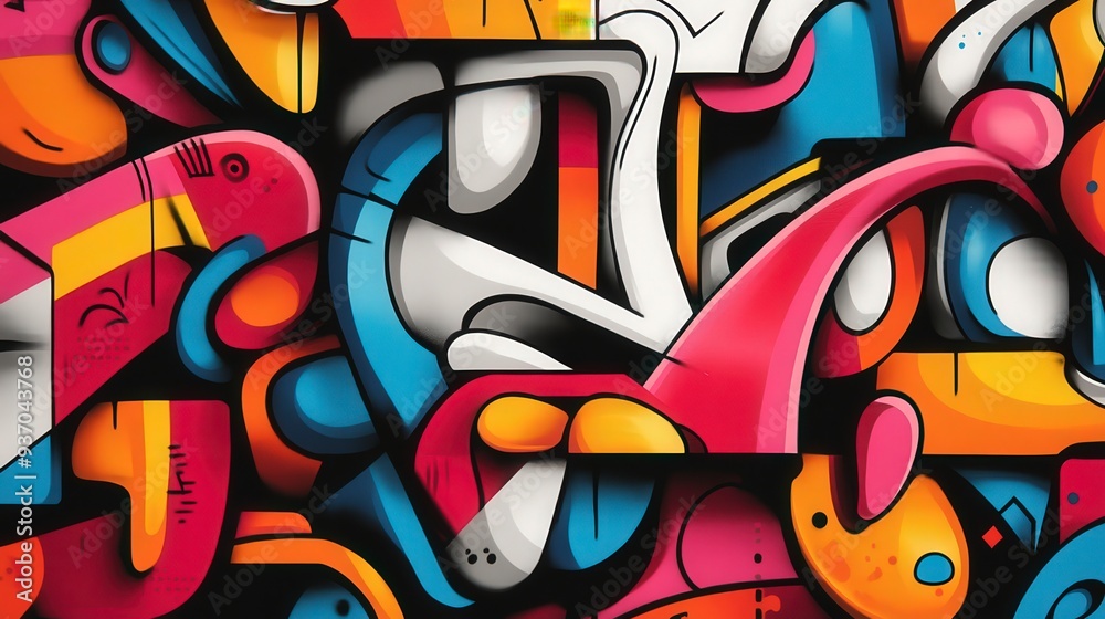 Obraz premium Bold Fusion: Graffiti-Inspired Art Transformed for Advertising and Editorial Illustration