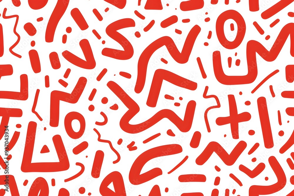 Seamless pattern featuring numbers, symbols, and festive Christmas balls Seamless pattern featuring numbers, symbols, and festive Christmas balls