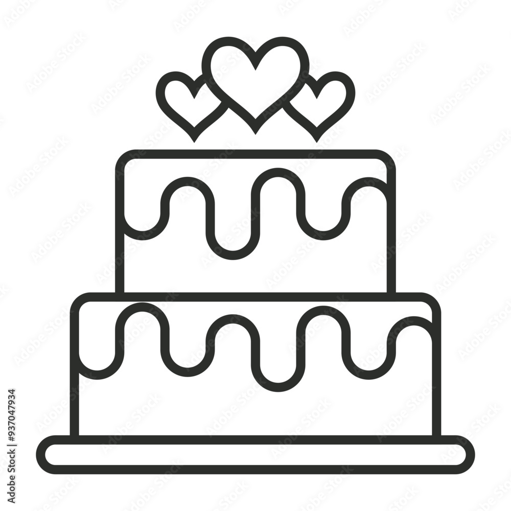 Wedding cake outline icons, minimalist vector illustration and transparent graphic element. Isolated on white background Wedding cake outline icons, minimalist vector illustration and transparent graphic element. Isolated on white background