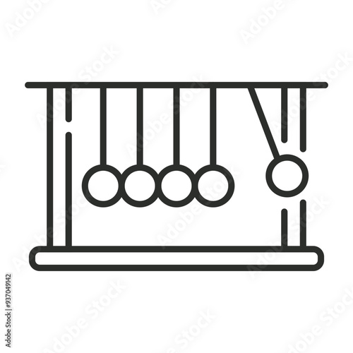 Pendulum outline icon, showing physics outline icon, editable vector illustration and transparent graphic element. Isolated on white background