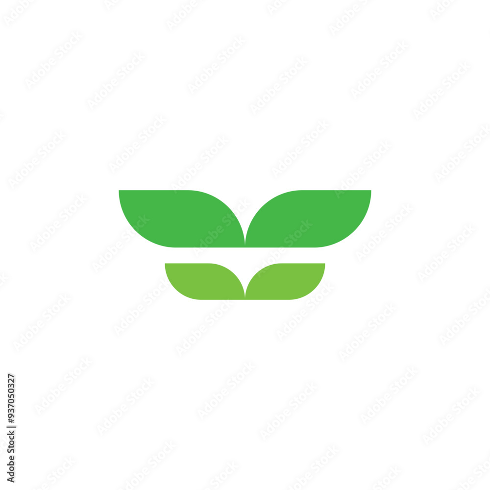 Logo leaf green plant unique design with blank background Logo leaf green plant unique design with blank background