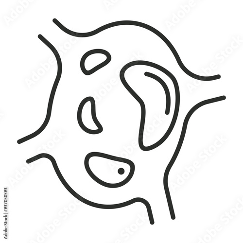 Red blood cells outline icon, showing anatomy outline icon, minimalist vector illustration and transparent graphic element. Isolated on white background