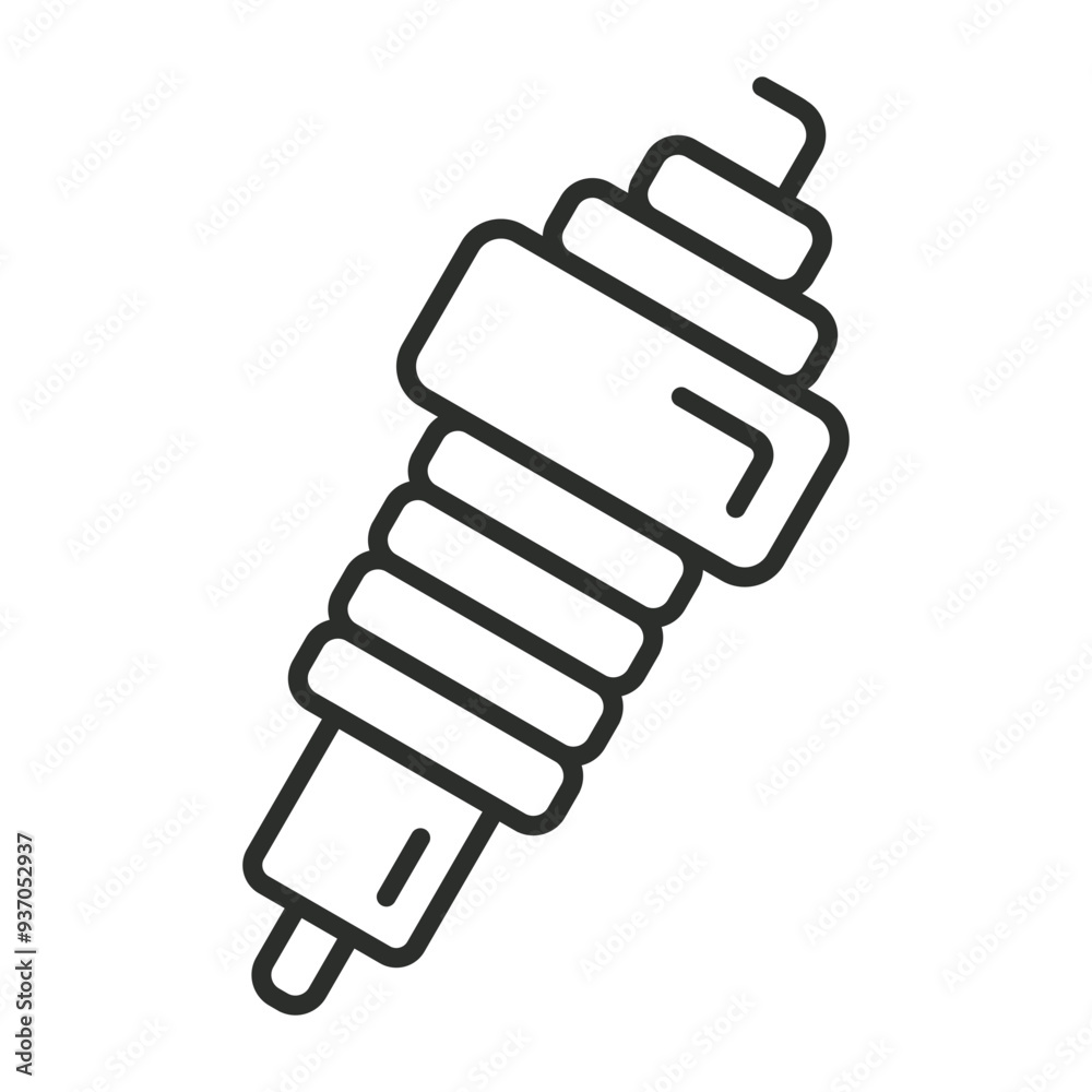 Spark plug outline icon, showing car service outline icon, minimalist vector illustration and transparent graphic element. Isolated on white background Spark plug outline icon, showing car service outline icon, minimalist vector illustration and transparent graphic element. Isolated on white background