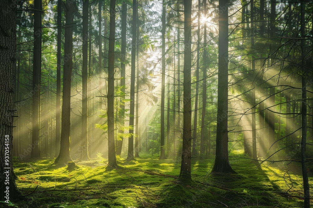 Tranquil Sunlight-Dappled Forest Tranquil Sunlight-Dappled Forest