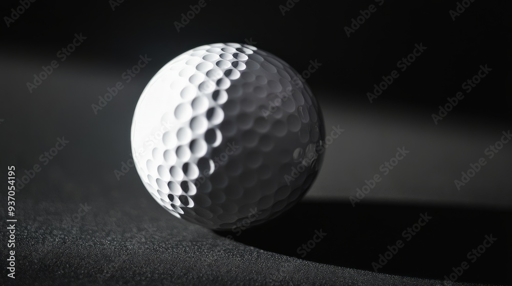 Golf Ball Close-up on a Black Background Golf Ball Close-up on a Black Background