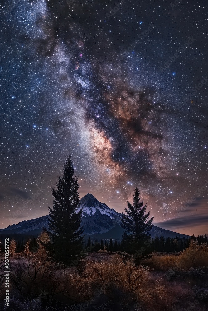 Fototapeta premium Celestial Tapestry: Milky Way's Cosmic Canvas