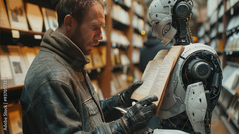 Photo of a human giving instructions to AI Photo of a human giving instructions to AI