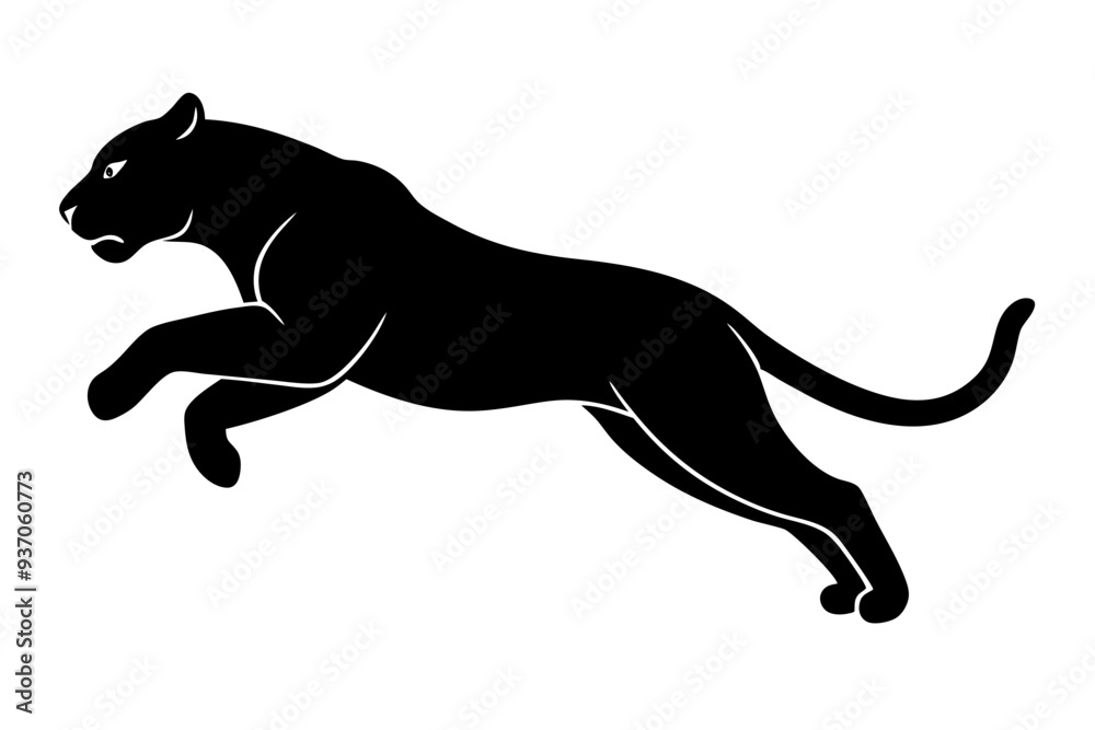 Silhouette of a jumping tiger, tiger icon. vector illustration
Silhouette of a jumping tiger, tiger icon. vector illustration