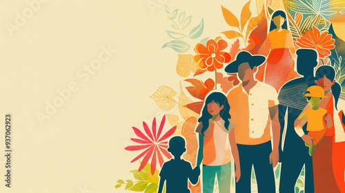 Educational Poster: Facts and statistics about Hispanic contributions to society, Hispanic Heritage Month, with copy space