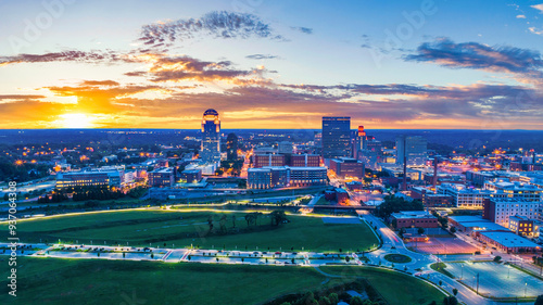 Winston Salem North Carolina Downtown Drone Skyline Aerial