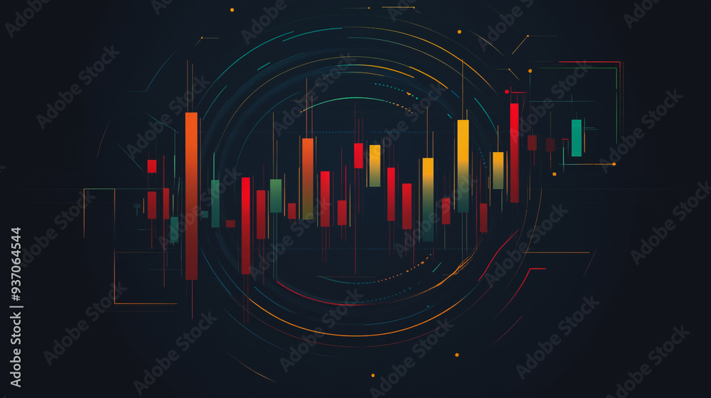 Naklejka premium charts and graphs with statistics to analyze business potential and forecast future development of companies growth.