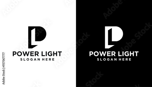 LP PL abstract monogram  logo template vector
