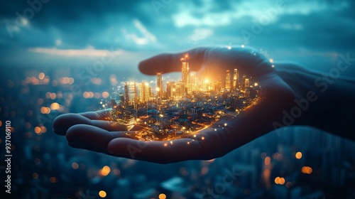 The world hovers on a hand,...