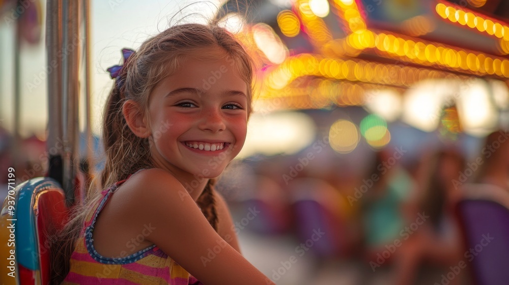 Happy Little Girl Riding a Happy Little Girl Riding a