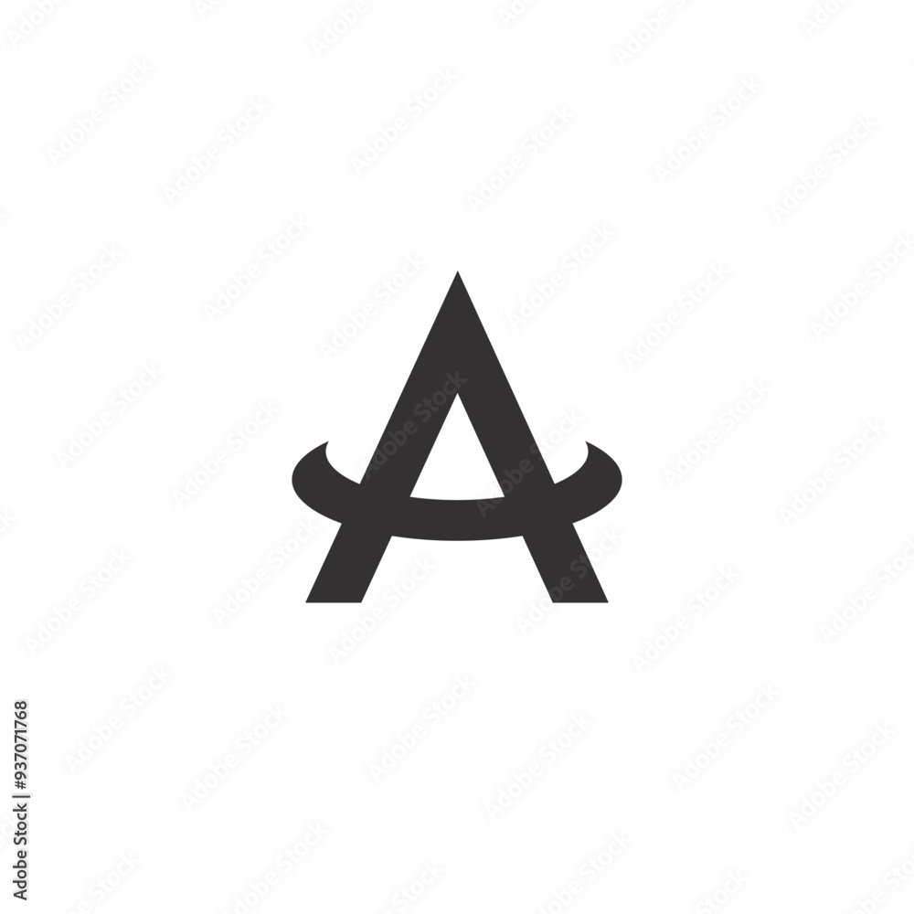 Logo letter A with orbit line unique design Logo letter A with orbit line unique design