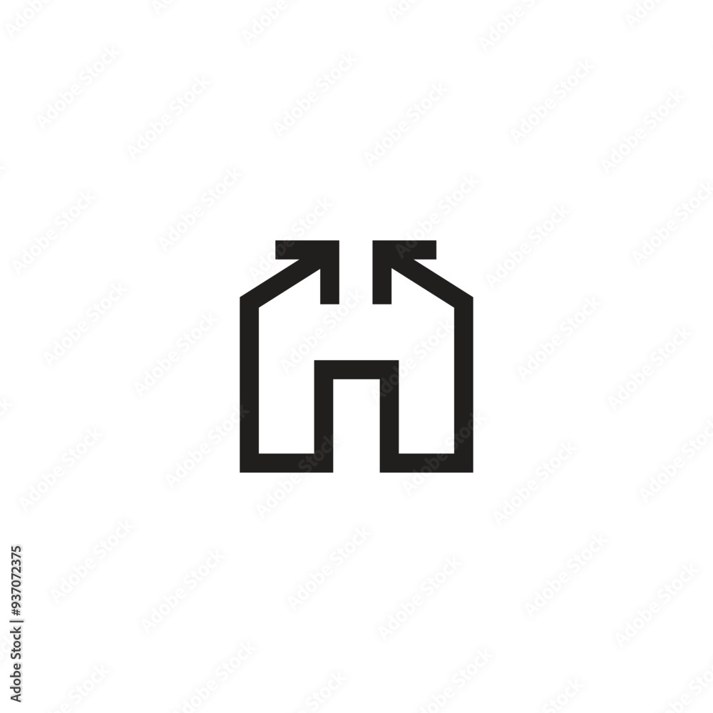 Logo house double arrow unique design with blank background Logo house double arrow unique design with blank background
