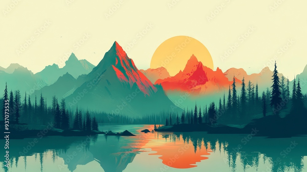 Fototapeta Modern Minimalism: Elegant Limited Color Palette Design