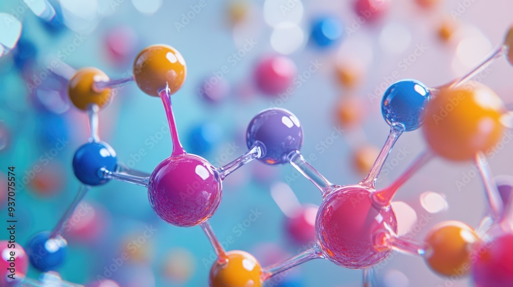 Obraz premium Abstract Colorful Molecular Structure