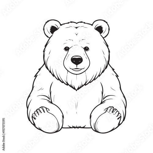 Bear silhouette vector with white Background