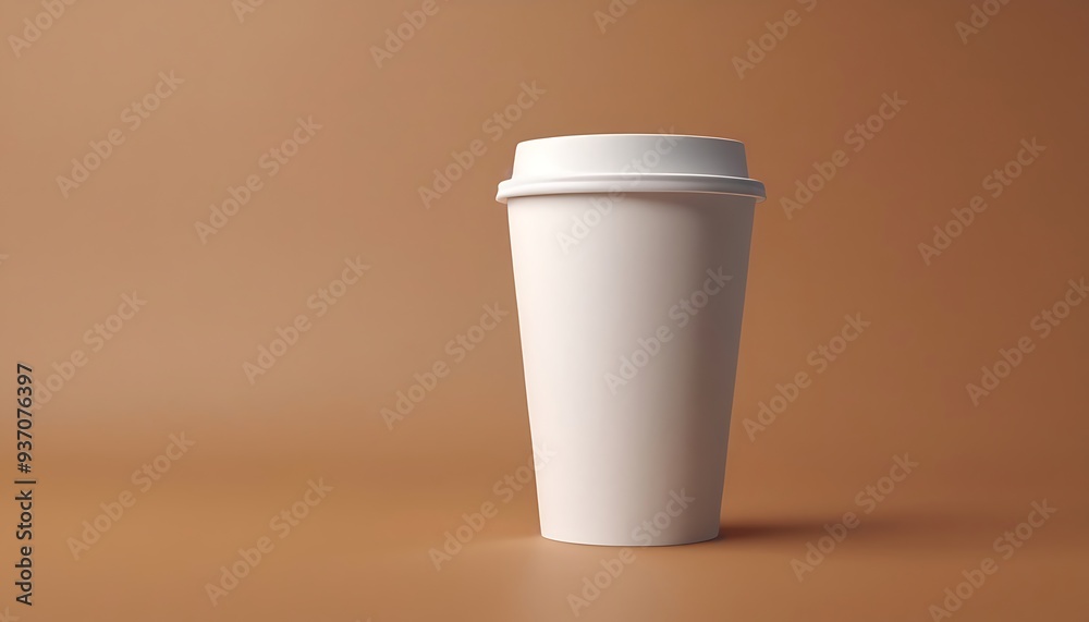 Two paper cups mockup on white background. 3d rendering. Two paper cups mockup on white background. 3d rendering.