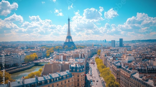 Paris Skyline with Eiffel