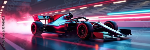 A dynamic, high-speed Formula 1 race car in motion, showcasing cutting-edge design and exhilarating energy, perfect for automotive and sports-themed projects.