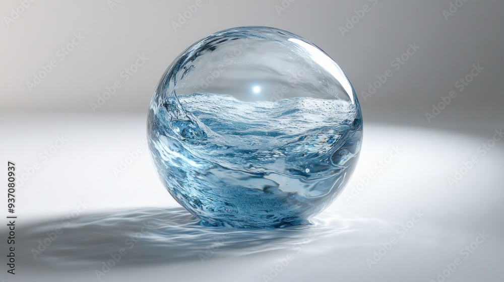 Glass Sphere with Water and a Sky Reflection Glass Sphere with Water and a Sky Reflection