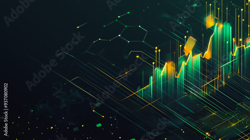 charts and graphs with statistics to analyze business potential and forecast future development of companies growth.