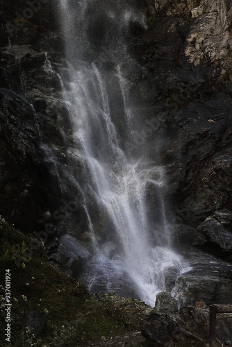 scenic waterfall, flowing mountain stream, himalayan foothills area of sikkim, beautiful mountain State of north east india