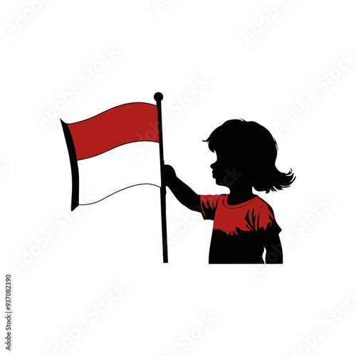 red and white flag2.eps photo