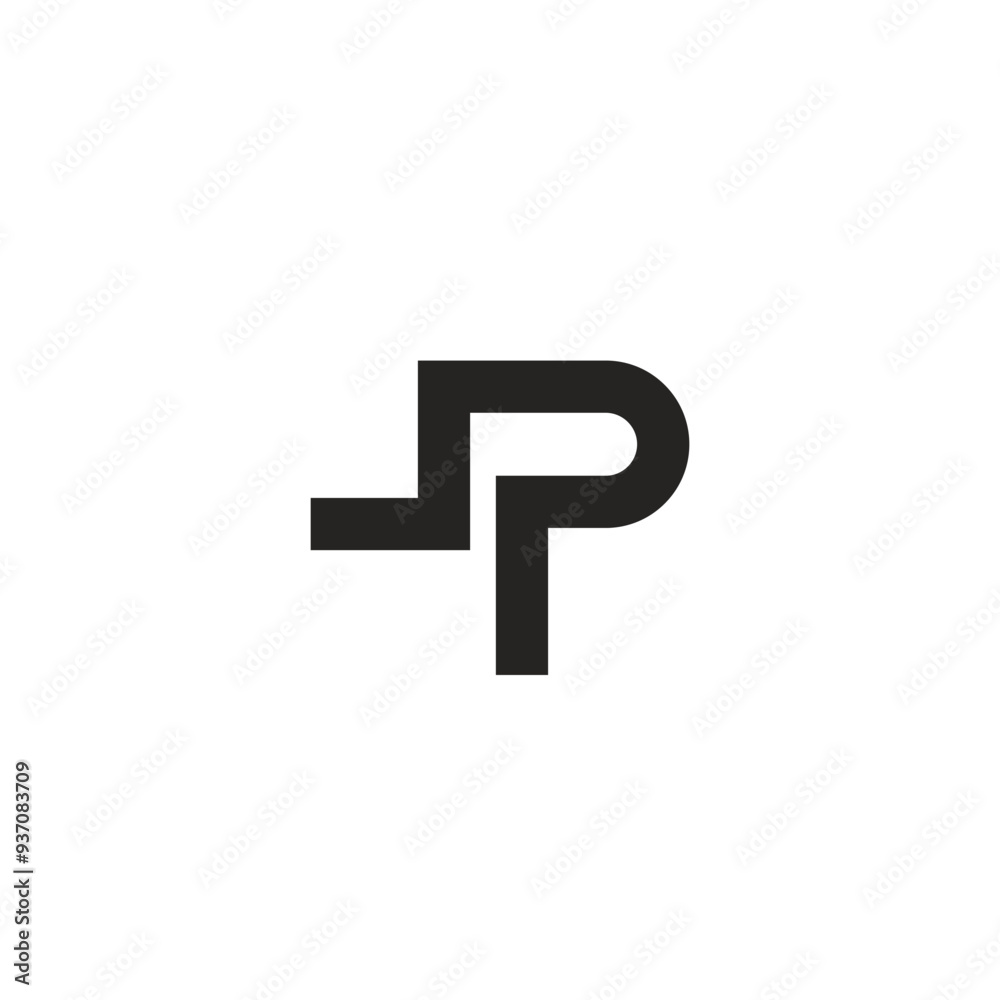 Logo letter P line stroke with blank background Logo letter P line stroke with blank background
