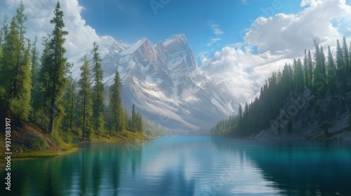 Mountain Lake Wallpaper HD 4K , ai