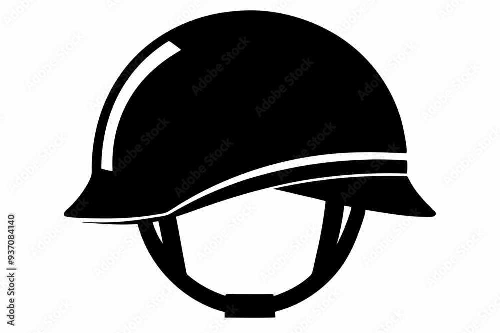 Naklejka premium Helmet silhouette vector, military helmet silhouette vector illustration 