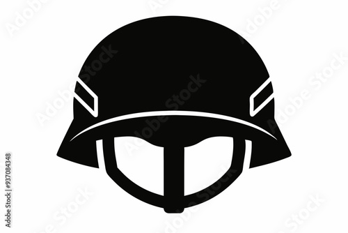 Helmet silhouette vector, military helmet silhouette vector illustration 