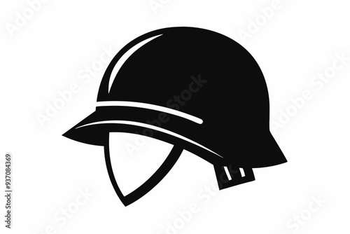 Helmet silhouette vector, military helmet silhouette vector illustration 